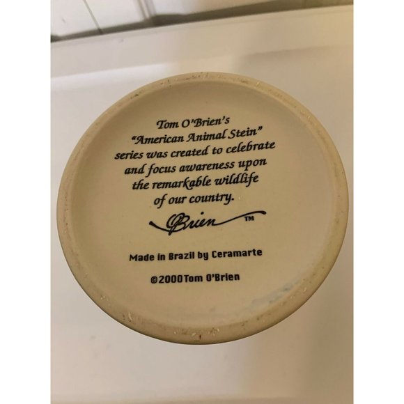 Tom O'Brien American Animal Stein The Grey Wolf Made in Brazil by Ceramarte 2000 - Picture 2 of 10